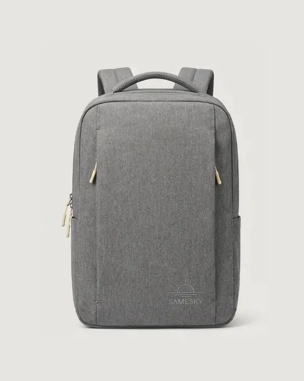 Commuter Backpack warna Stone Grey, tampak depan