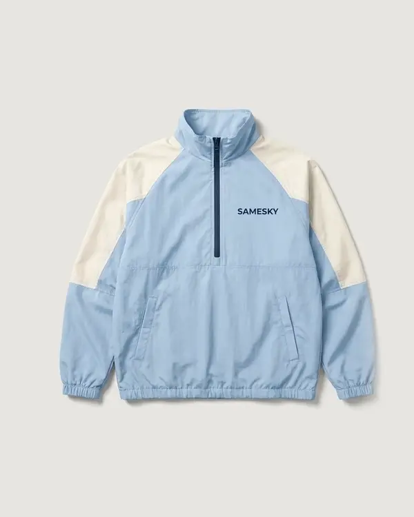 Dawn Windbreaker warna Dawn Blue, tampak depan