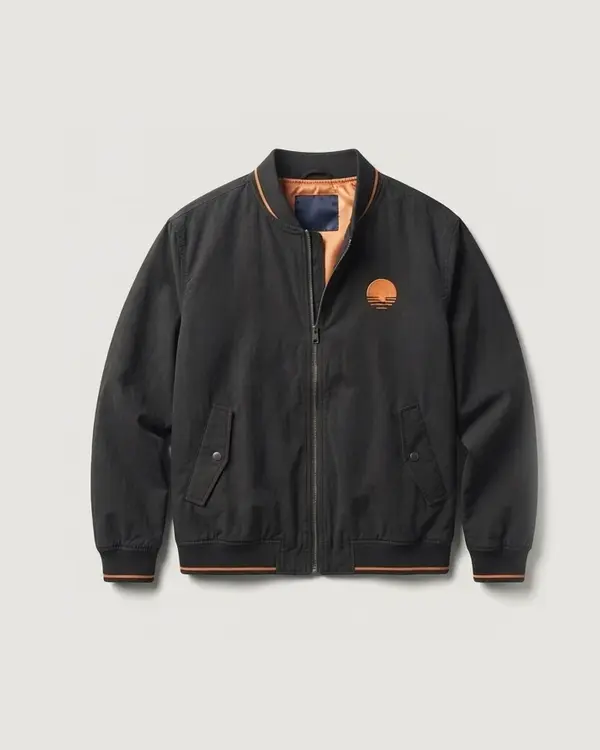 Dusk Dreamer Bomber warna Washed Black, tampak depan