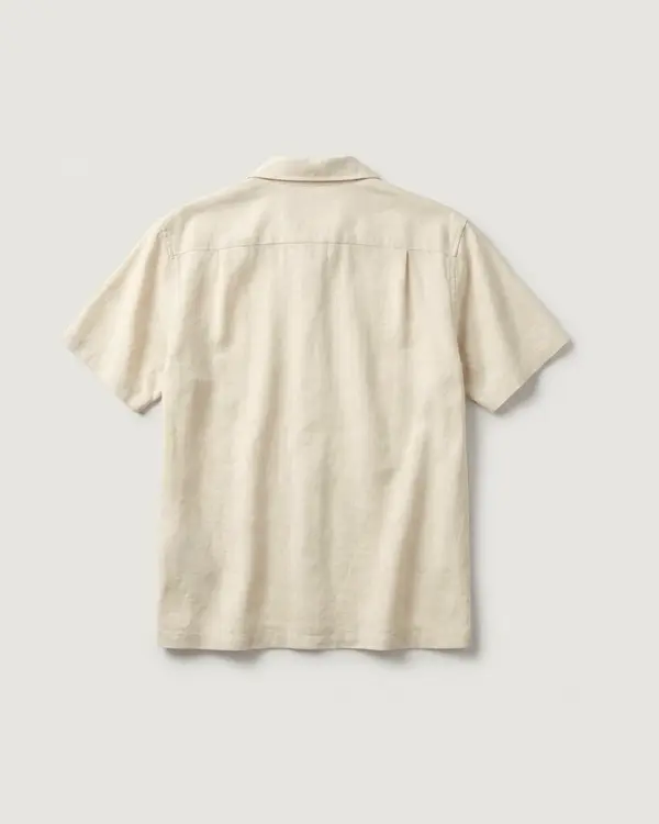 Sunrise Linen Shirt warna Natural Linen, tampak belakang