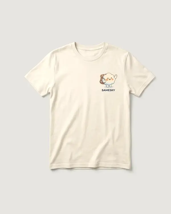 Everyday Logo Tee warna Cloud Cream, tampak depan