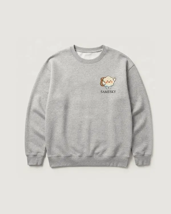 Everyday Crewneck warna Heather Grey, tampak depan