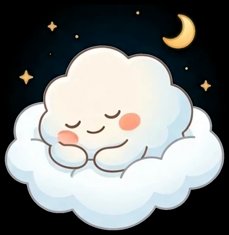 Maskot awan SAMESKY tertidur di atas awan